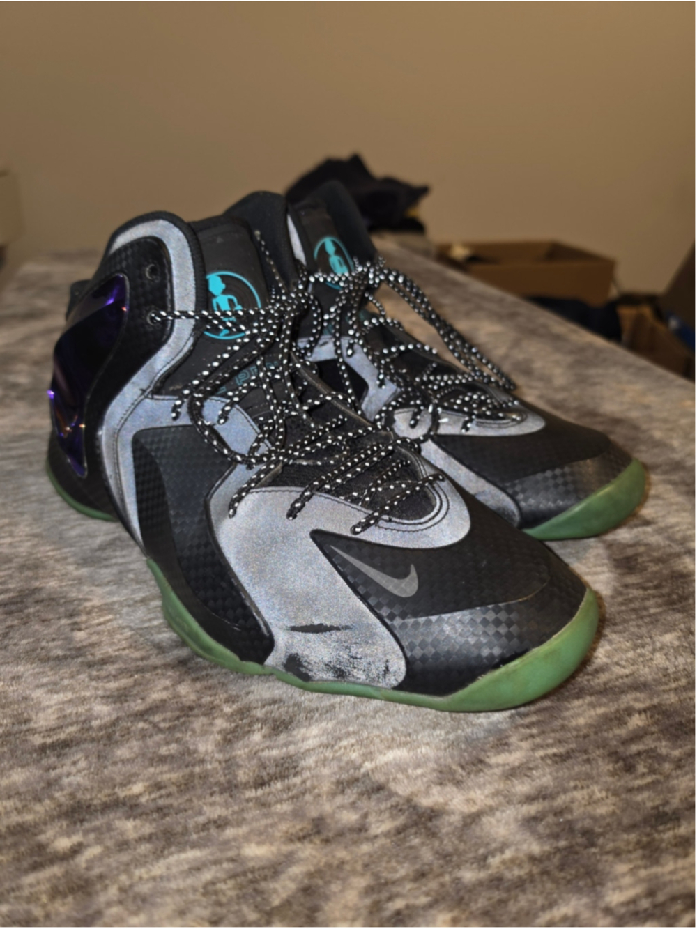 Nike Lil Penny Posite Hyper Jade 2014 Men’s Size 13 Reflective Glow 630999-002